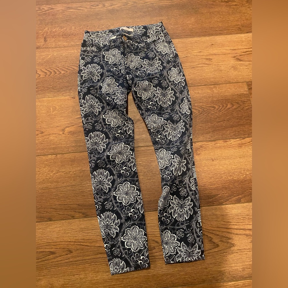 Floral Black and White Women's Pants